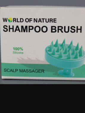 World Of Nature Shampoo Brush Scalp Massager – 100% Silicone –Random Color – NIB